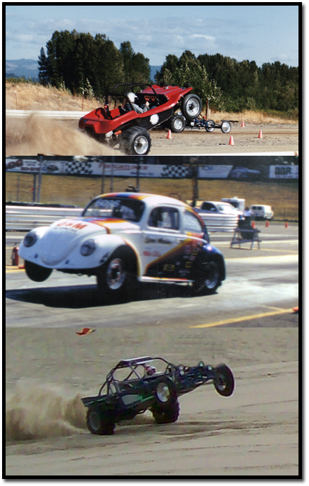 Off-road Volkswagen dune buggy and drag Beetle